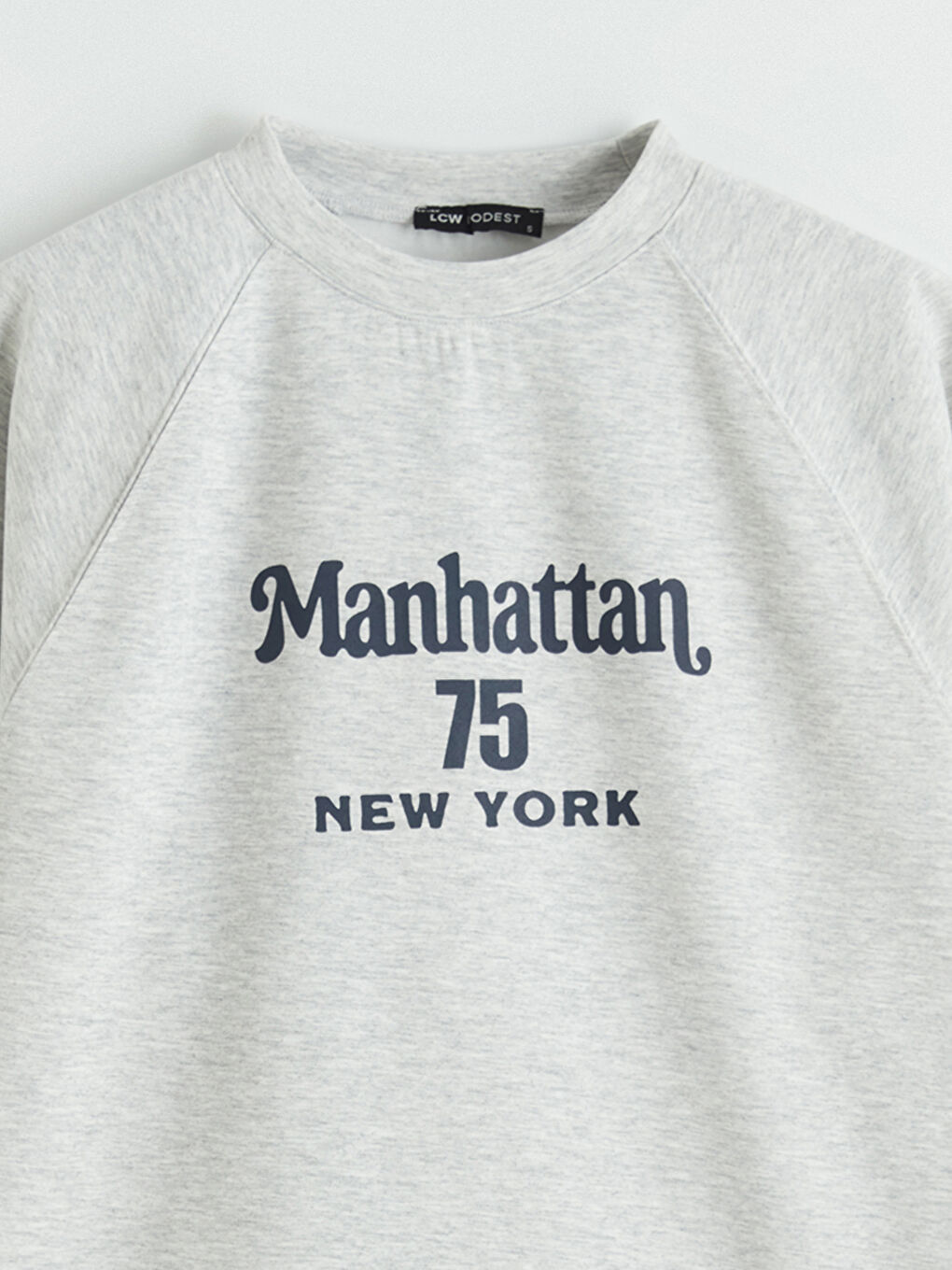 Gri Baskılı Soft Touch Oversize Kadın Sweatshirt Tunik-1