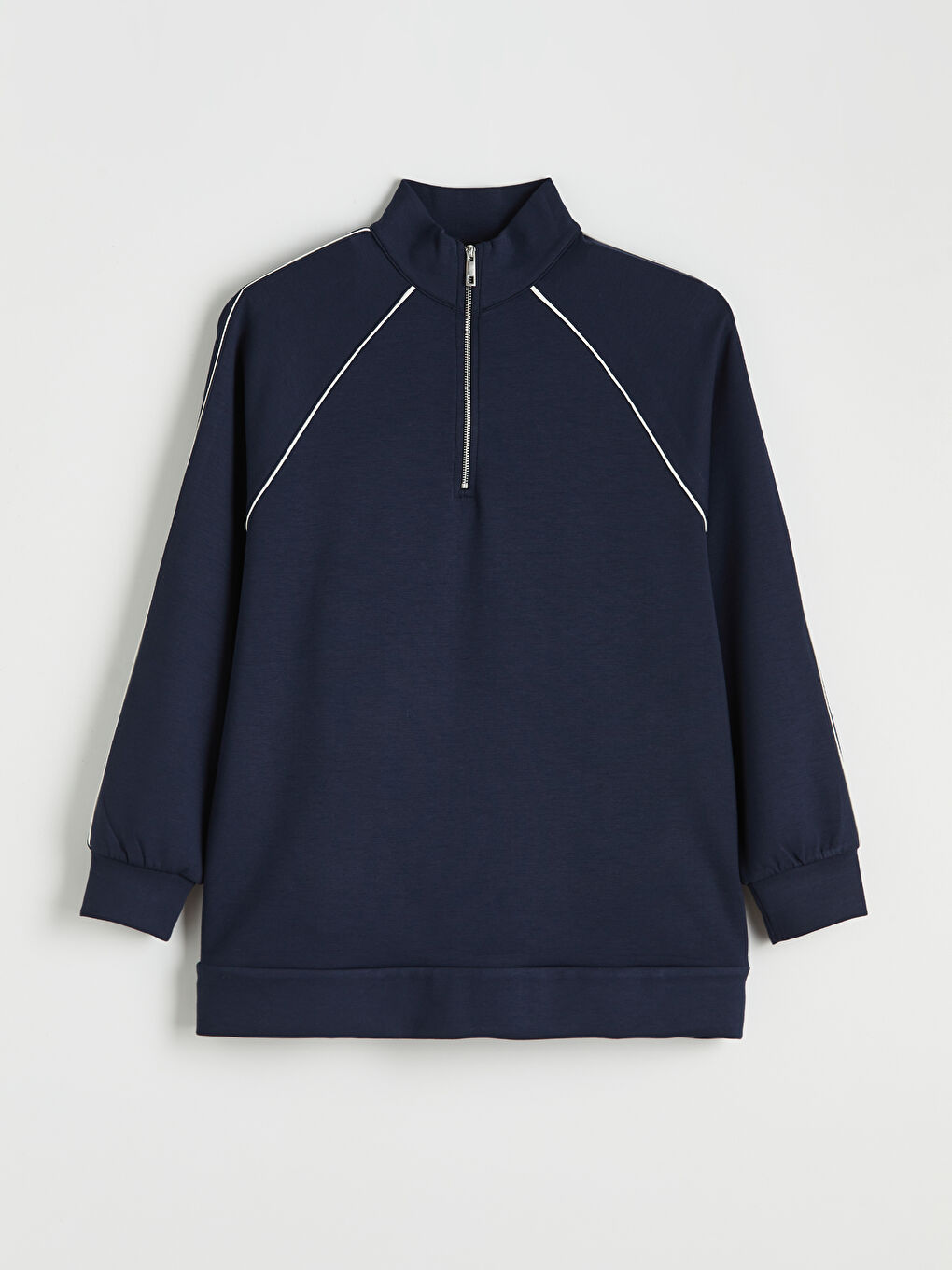 Lacivert Soft Touch Oversize Kadın Sweatshirt Tunik