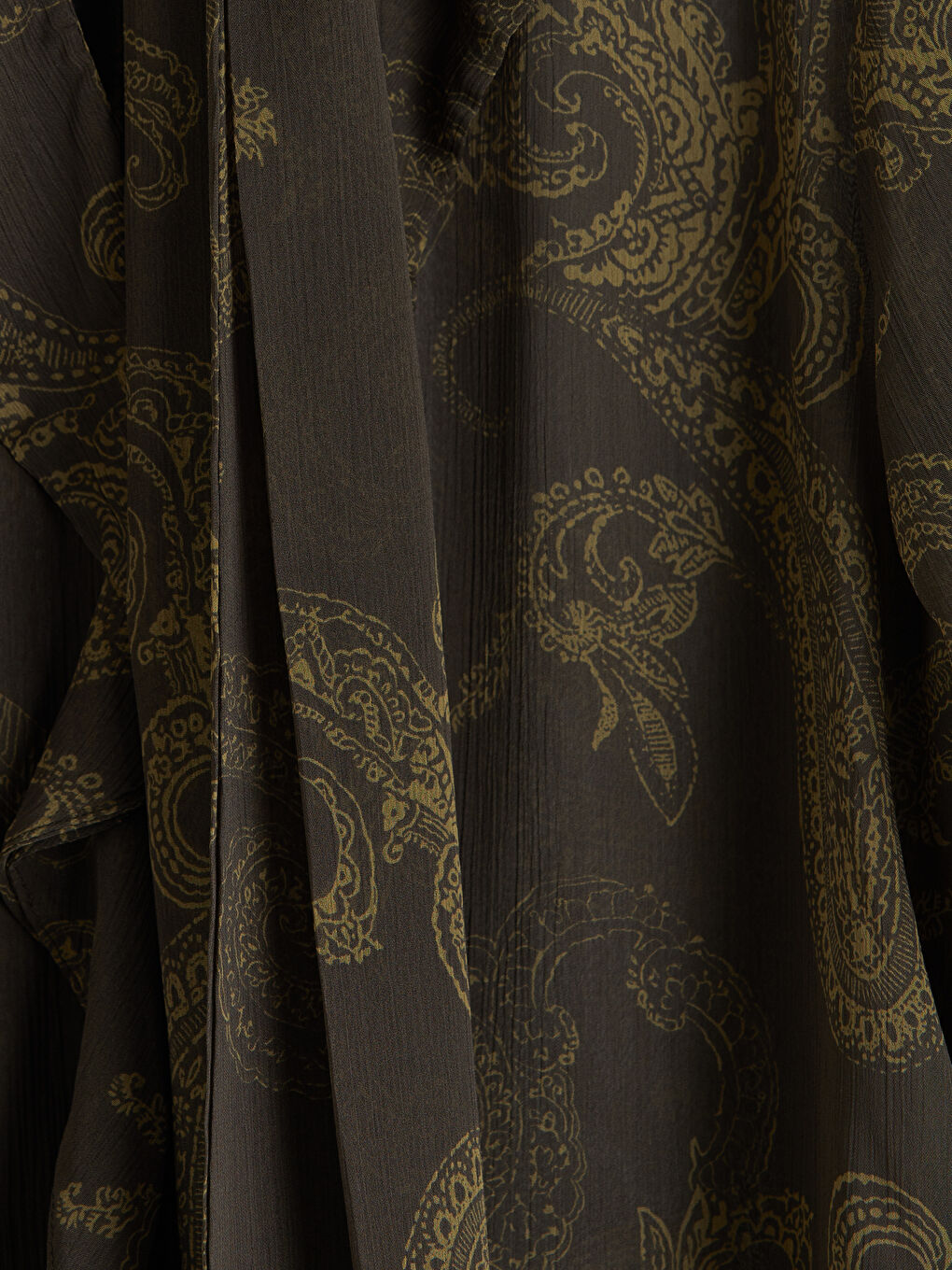 Karışık Fular Yaka Desenli Şifon Bluz-2