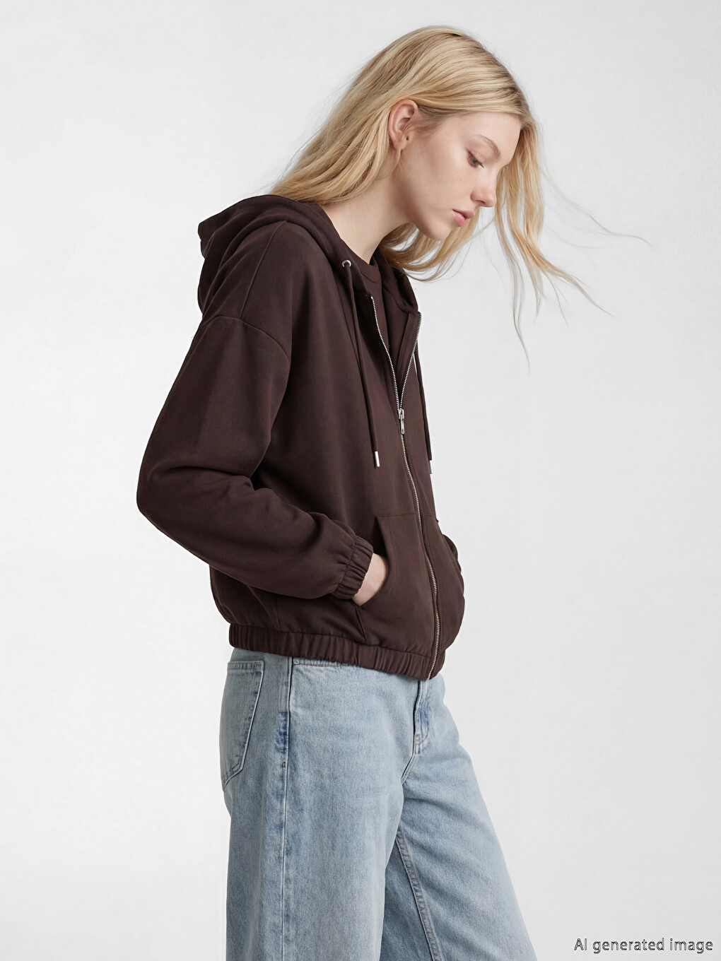 Soft Touch Oversize Women's Zippered Sweatshirt	
-1