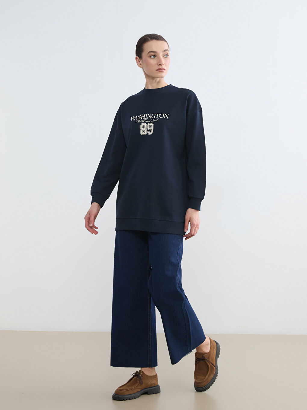 تونيك كنزة رياضية كحلي امرأة-1