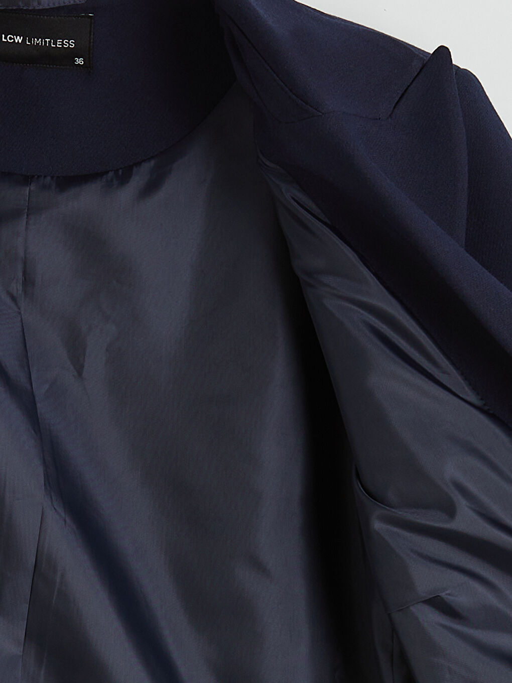 Lacivert Kolay Giyilebilir Koldan Fermuarlı Kadın Crop Blazer Ceket-6