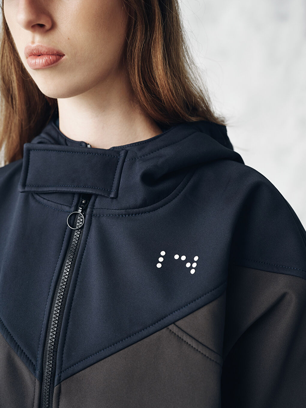 Antrasit Kolay Giyilebilir Fermuarlı Kapüşonlu Kadın Mont-2