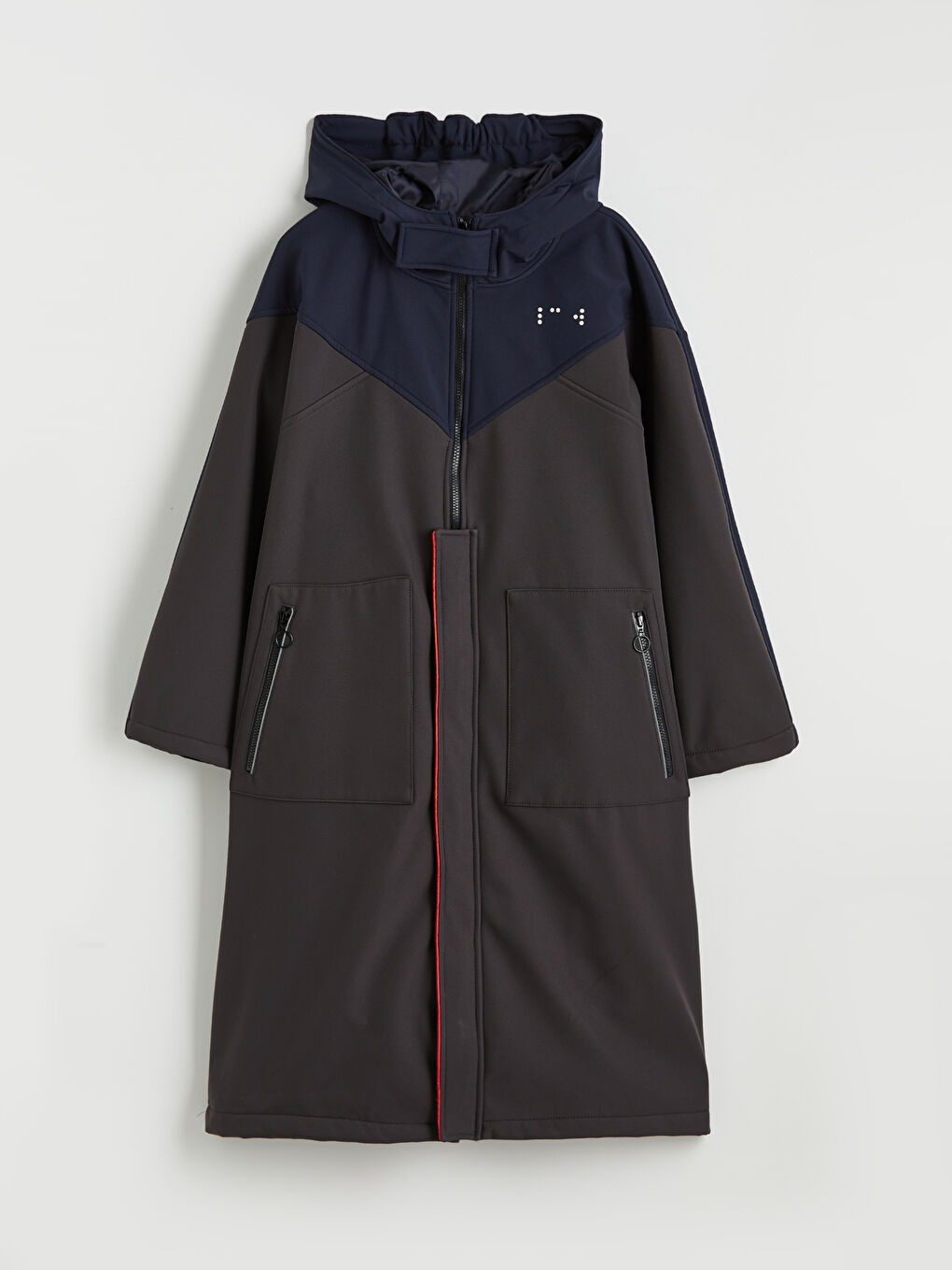 Antrasit Kolay Giyilebilir Fermuarlı Kapüşonlu Kadın Mont-8