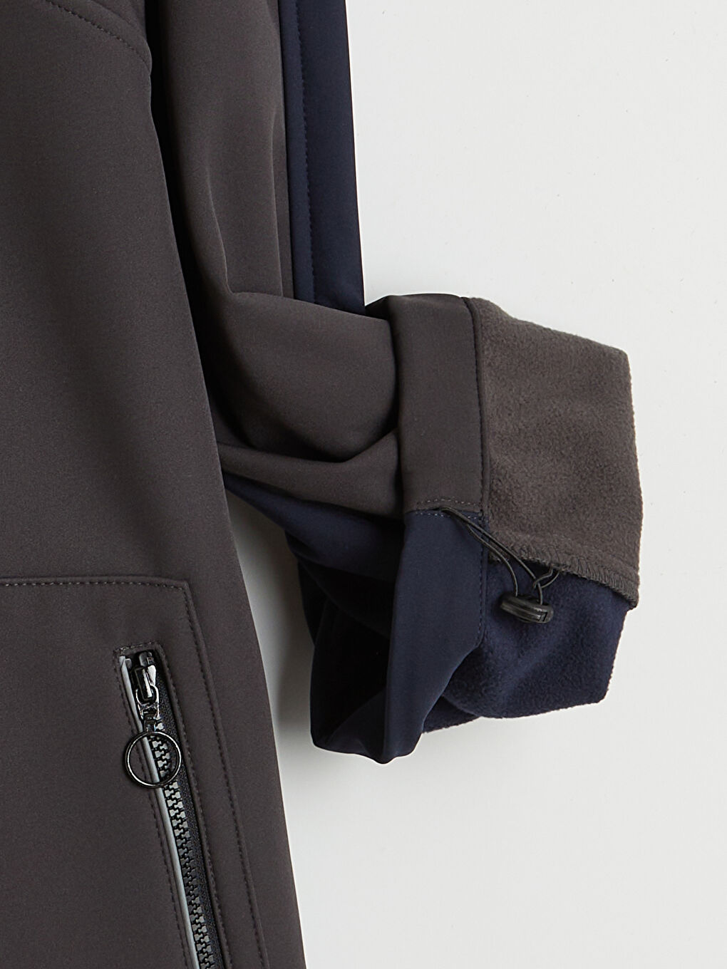 Antrasit Kolay Giyilebilir Fermuarlı Kapüşonlu Kadın Mont-10