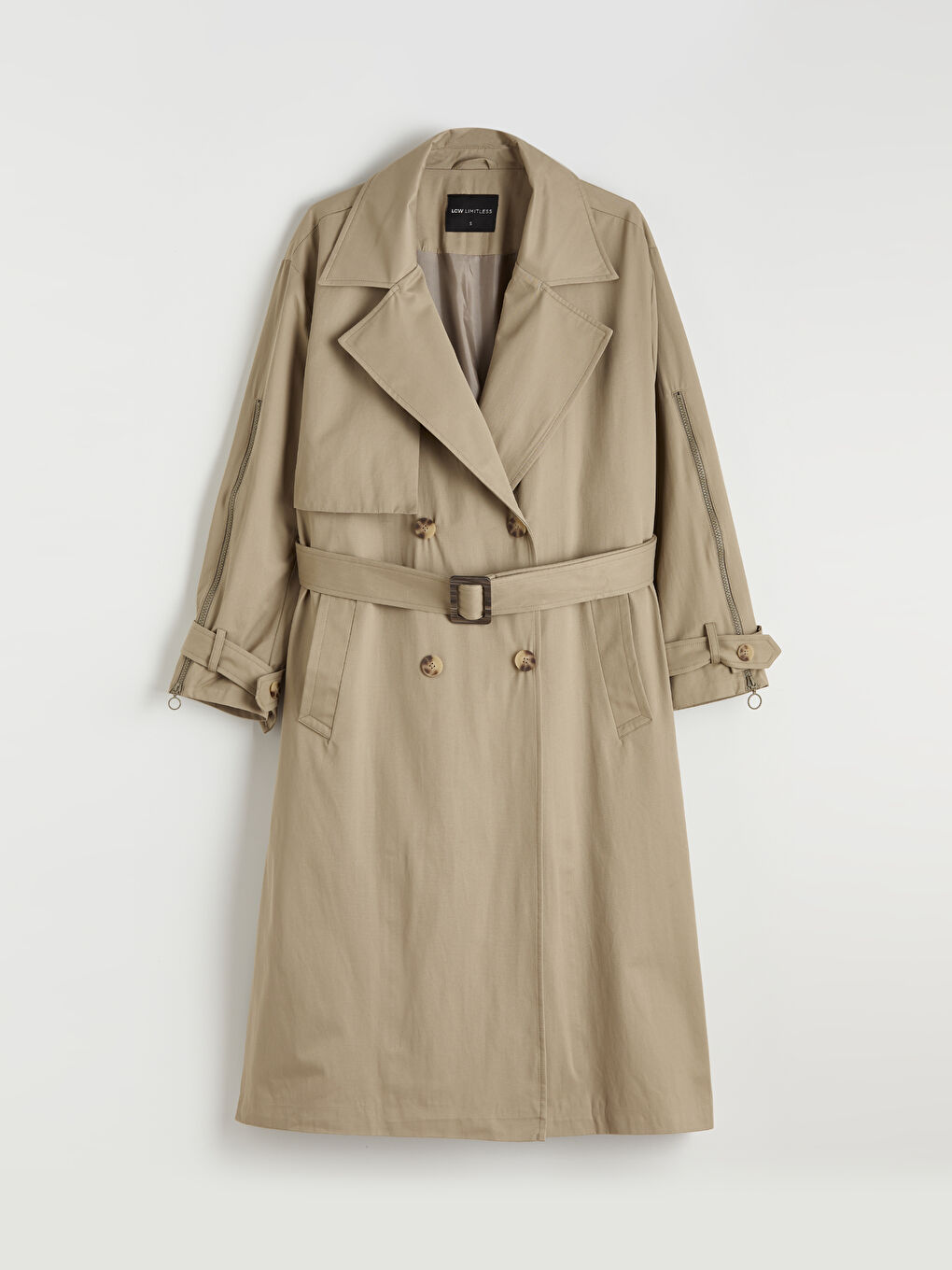 Haki Kolay Giyilebilir Cırt Bantlı ve Fermuarlı Kadın Trençkot-7