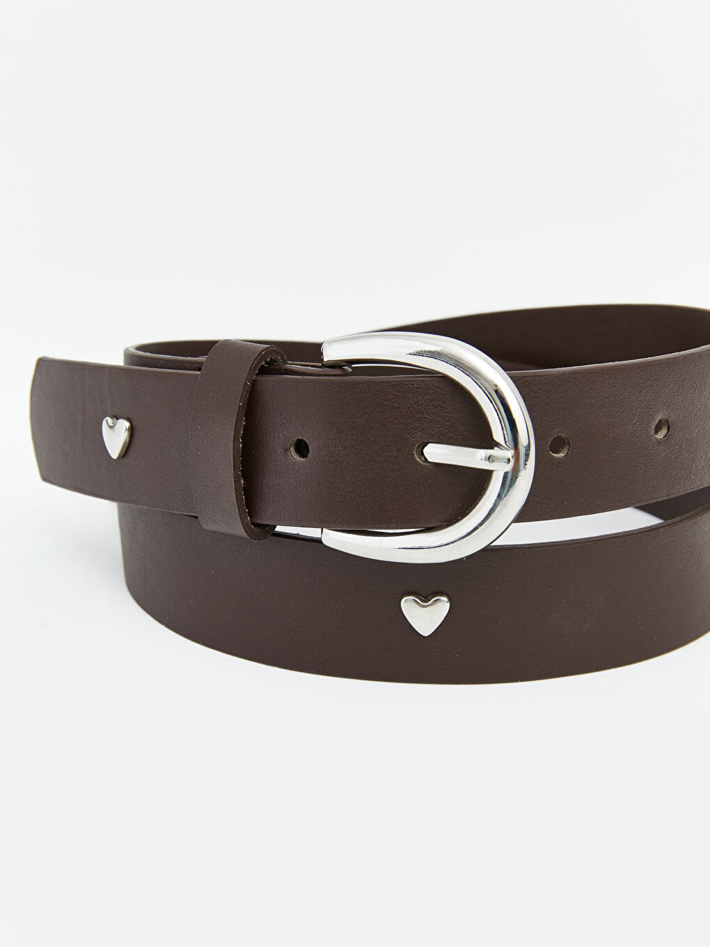 Kahverengi Deri Görünümlü Kız Çocuk Kemer -1