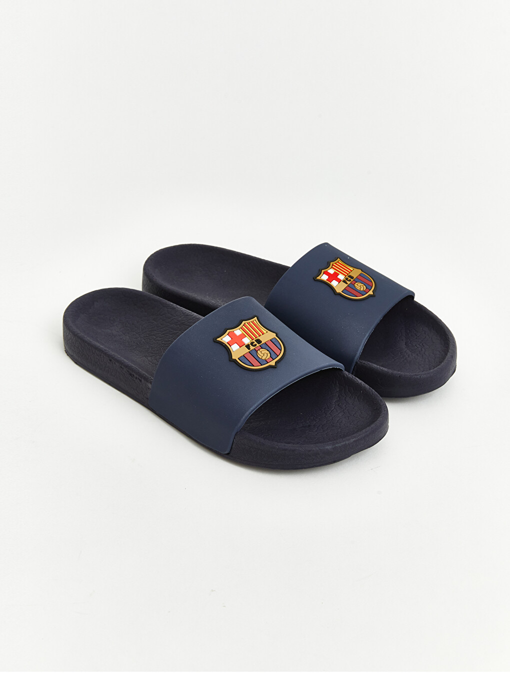 Lacivert Barcelona Baskılı Erkek Terlik