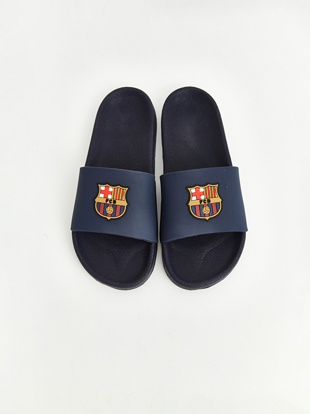 Lacivert Barcelona Baskılı Erkek Terlik-1