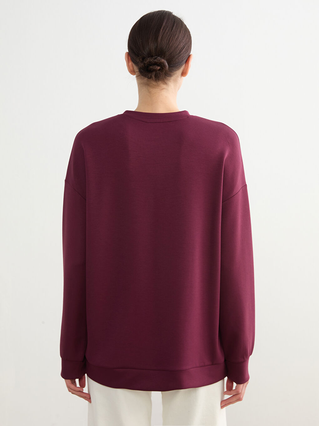 تونیکی سویتشێرت شەرابی ژن-3