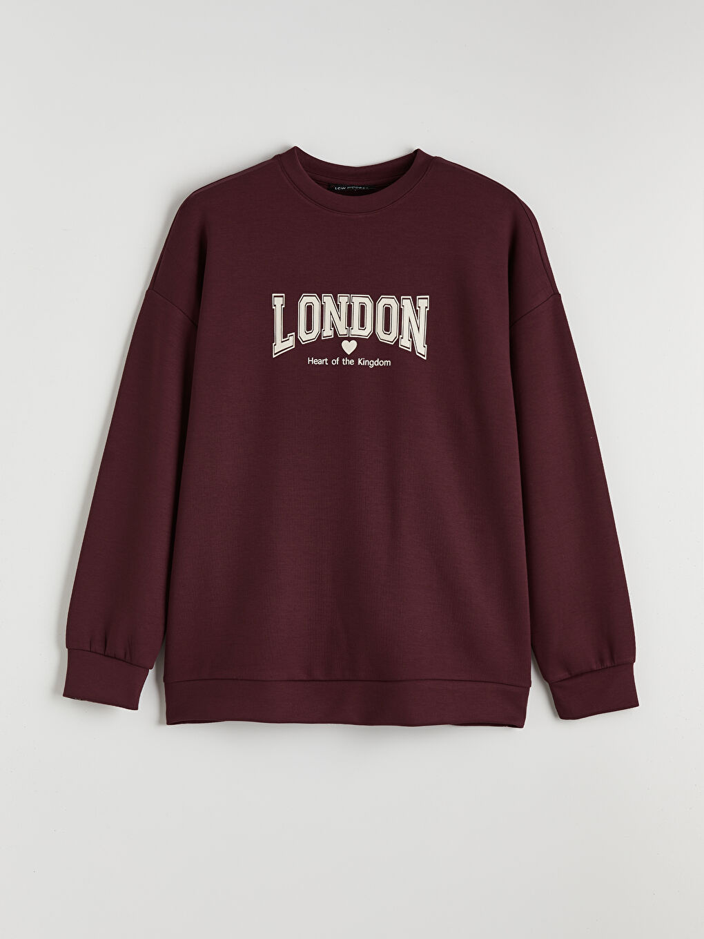 Mürdüm London Baskılı Soft Touch Kadın Sweatshirt Tunik