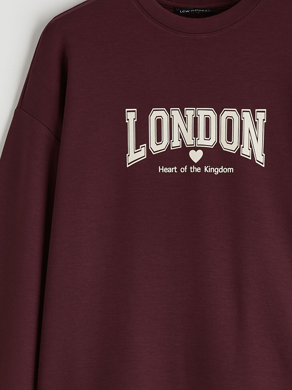 Mürdüm London Baskılı Soft Touch Kadın Sweatshirt Tunik-1