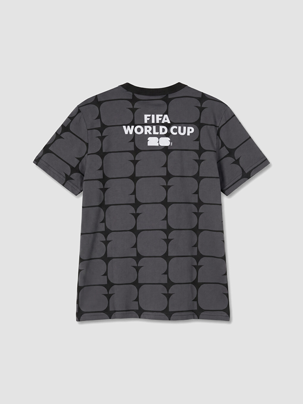 Antrasit Bisiklet Yaka FIFA 2026 Baskılı Erkek Çocuk Tişört-3