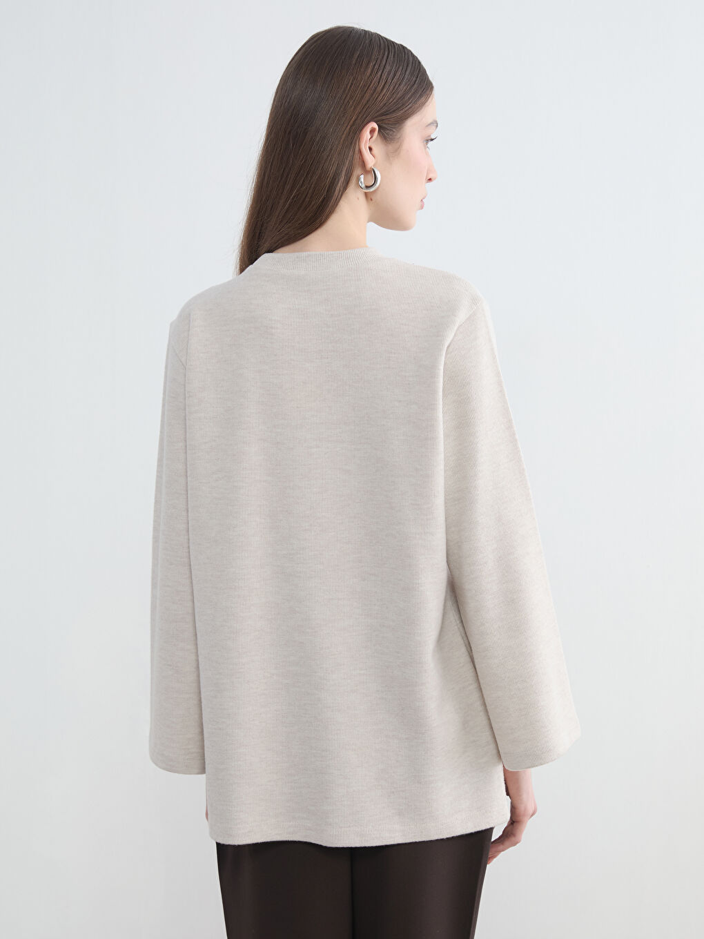 Jeweled crew neck sweatshirt tunic.-3