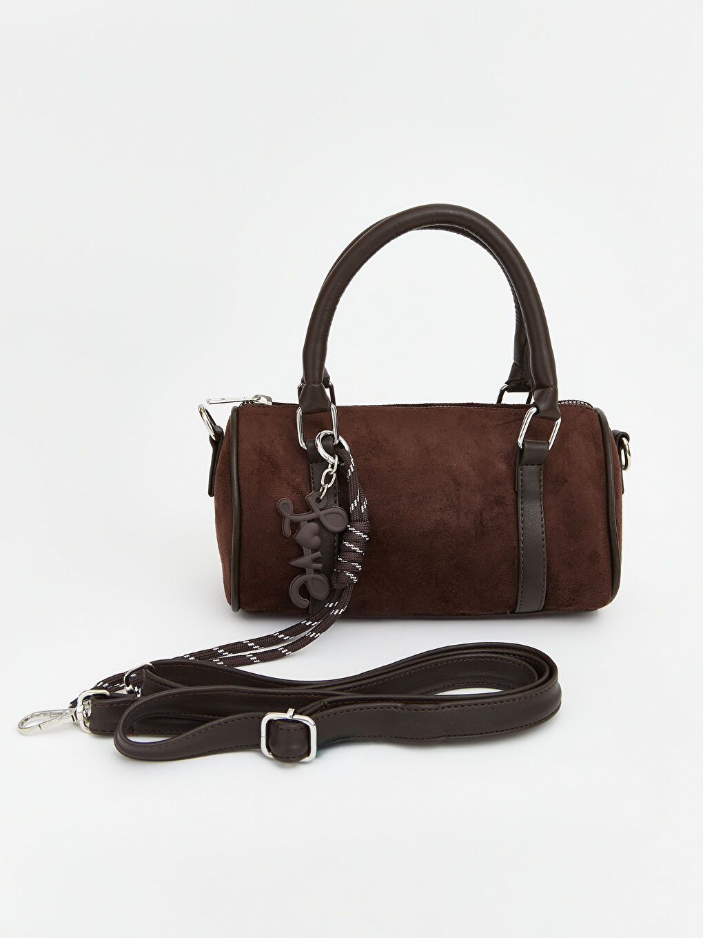 Kahverengi Süet Görünümlü Kadın Omuz Çantası-1