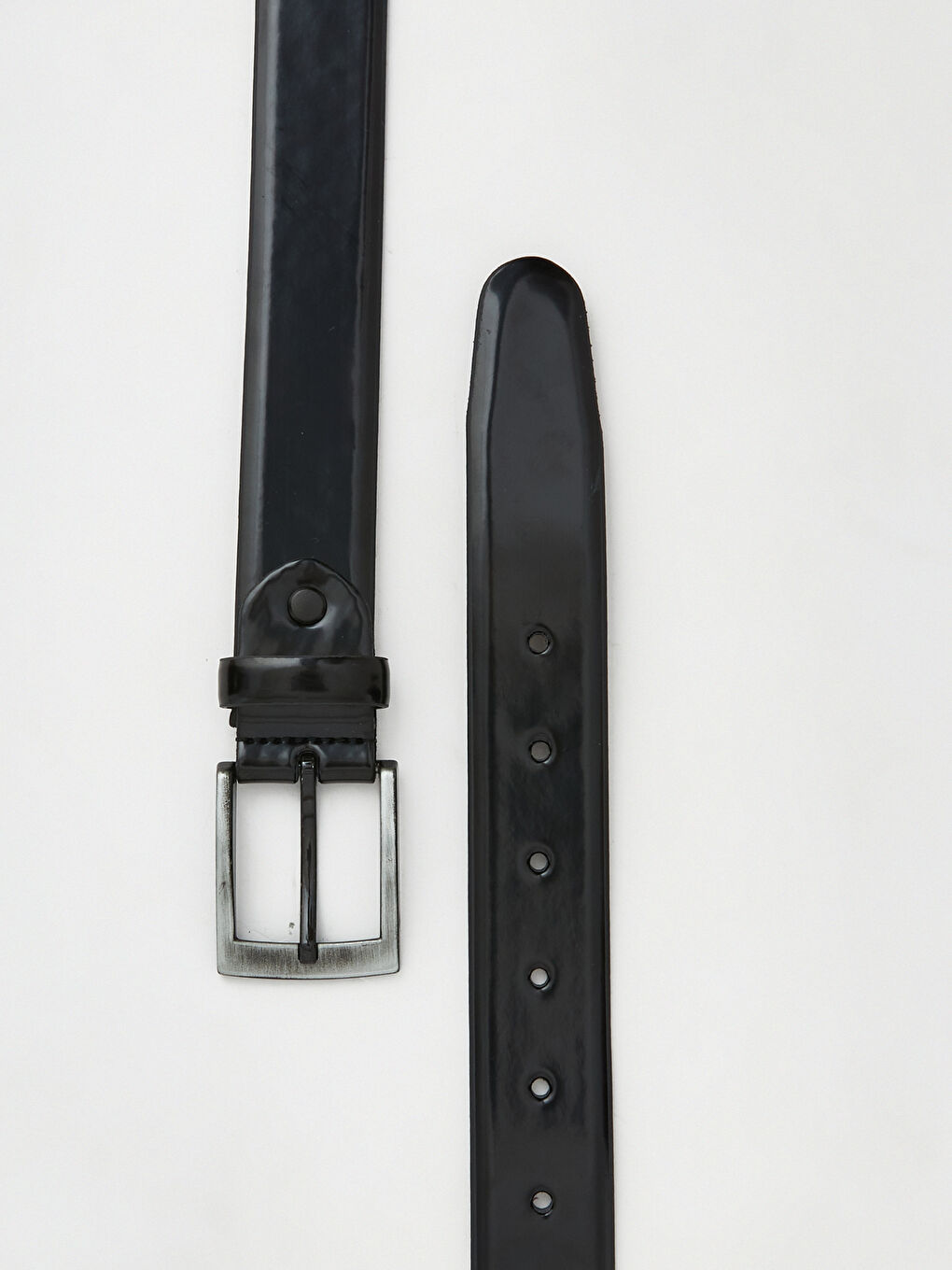 Siyah  Suni Deri Görünümlü Erkek Kemer-2