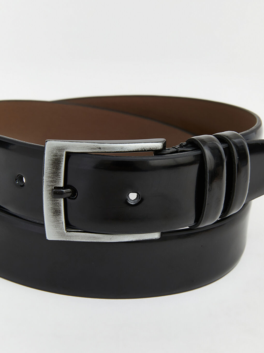 Siyah  Suni Deri Görünümlü Erkek Kemer-3