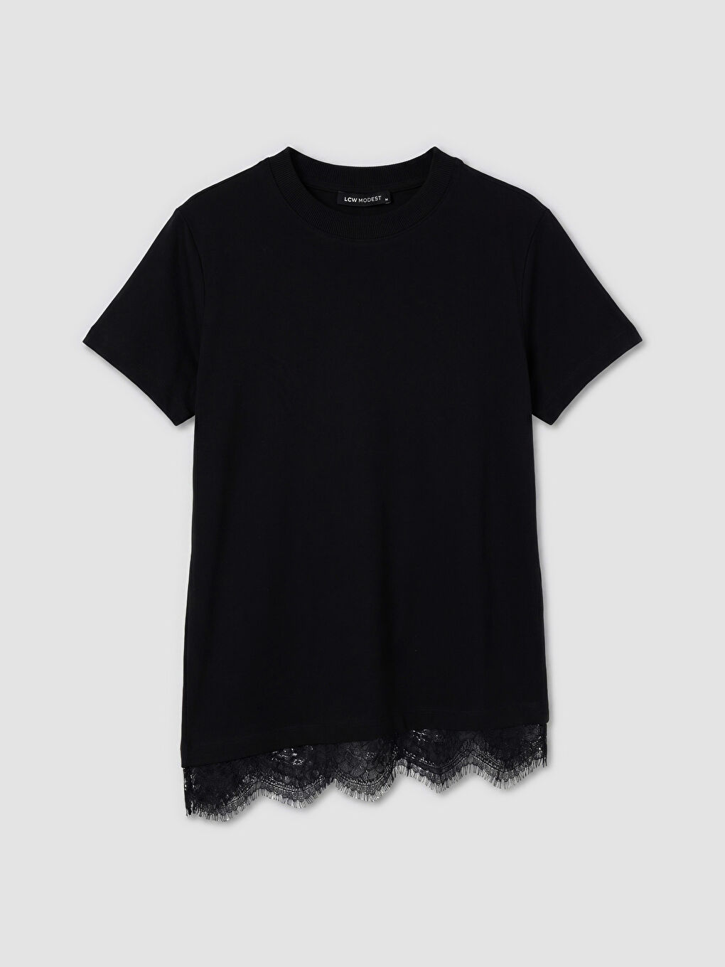 Siyah Bisiklet Yaka Kadın Tunik