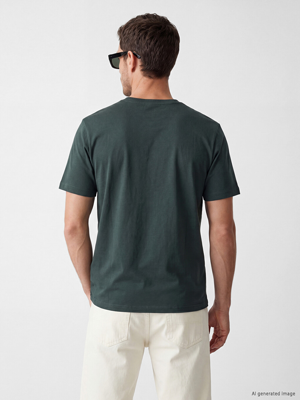 T-shirt I Stampuar Me Jakë Të Rrumbullakët Për Burra-2