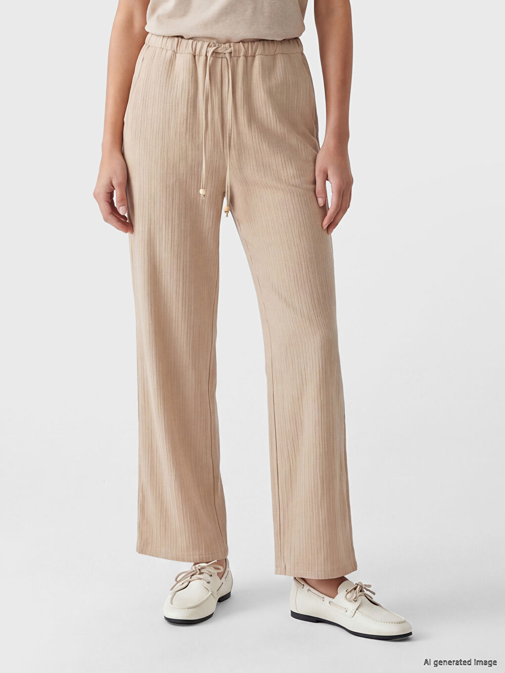 Striped Modal Blend Women's Trousers-1