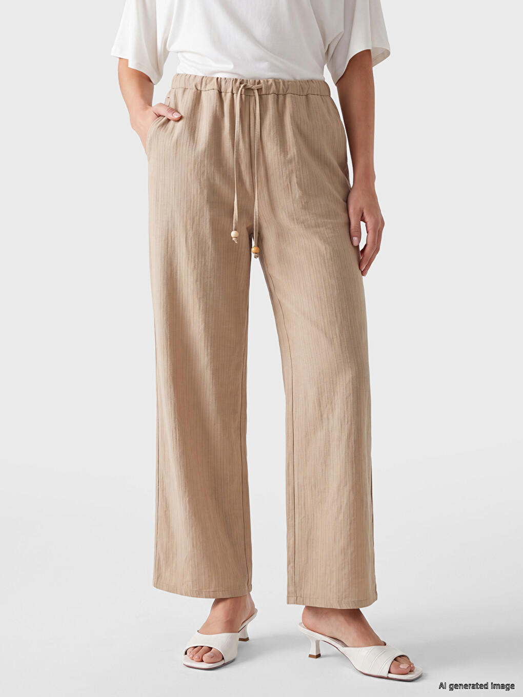 Prugaste Pantalone Od Modal Mješavine Za Žene-1