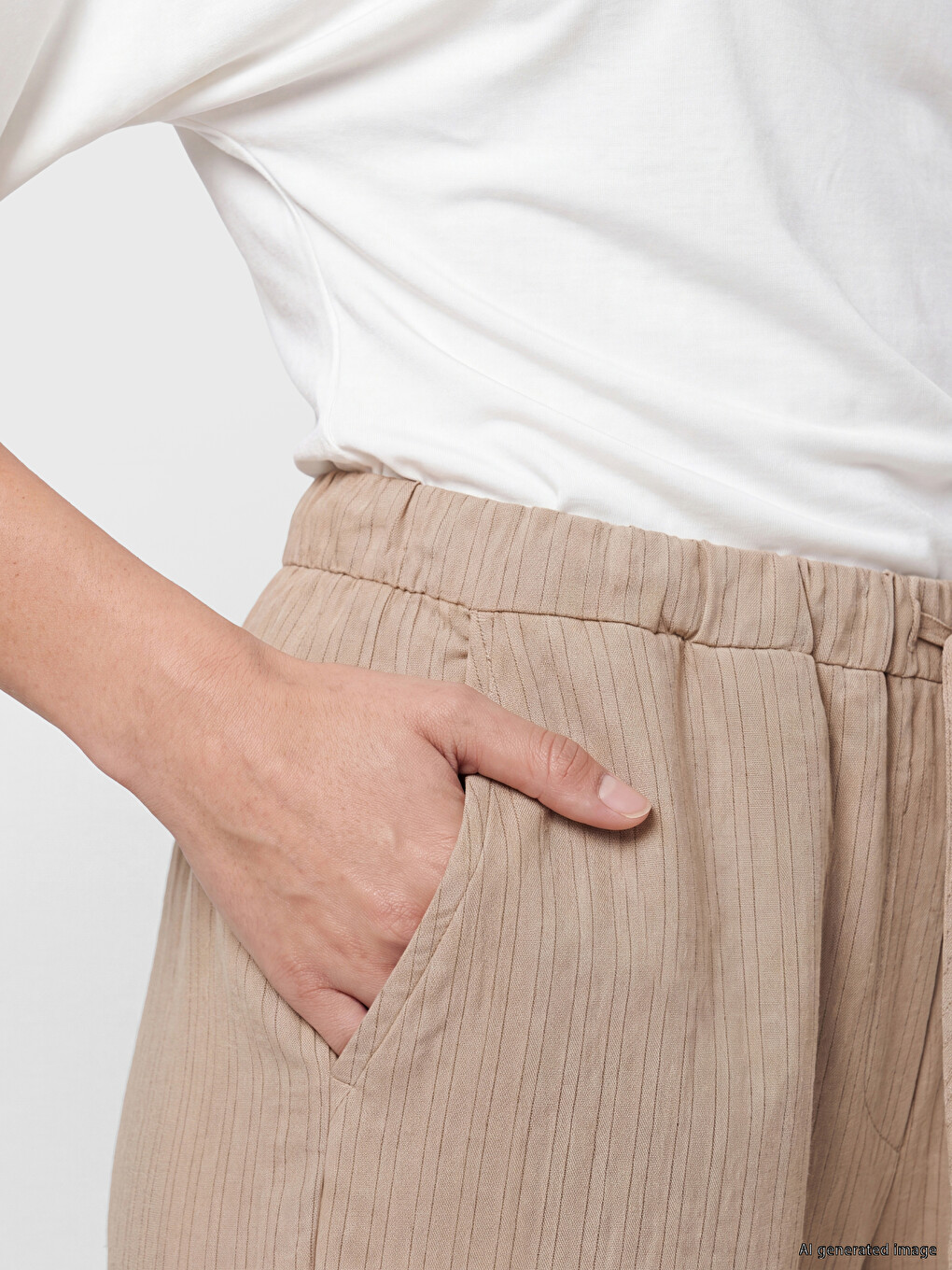 Prugaste Pantalone Od Modal Mješavine Za Žene-2