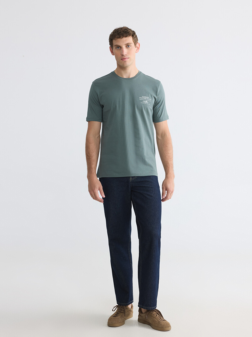 Crew Neck Printed Jersey Men's T-Shirt-3