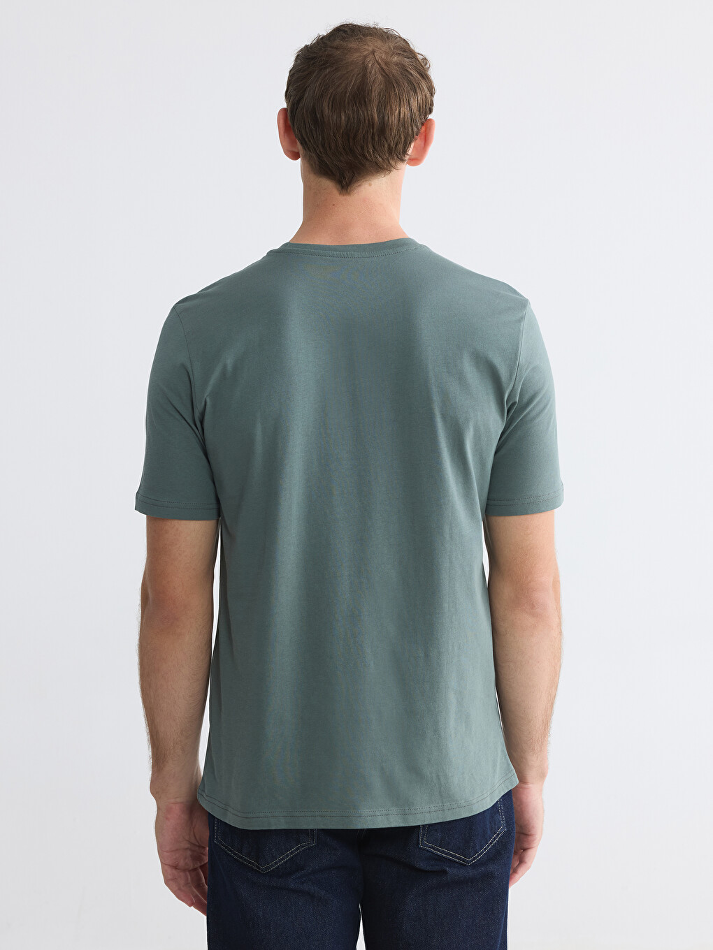 Crew Neck Printed Jersey Men's T-Shirt-5