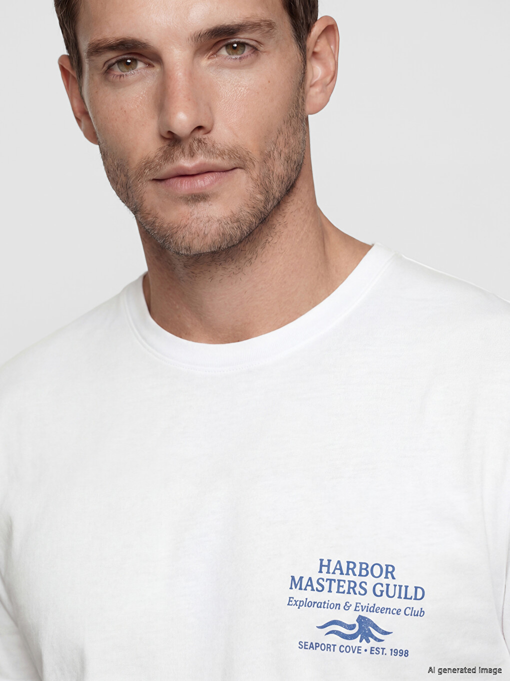 Crew Neck Printed Jersey Men's T-Shirt-2