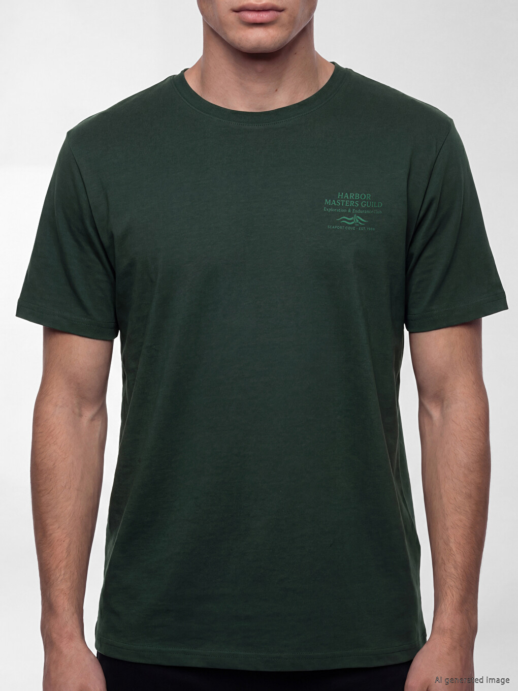 Tricou Jerseu Imprimat cu Guler Rotund pentru Bărbați-2