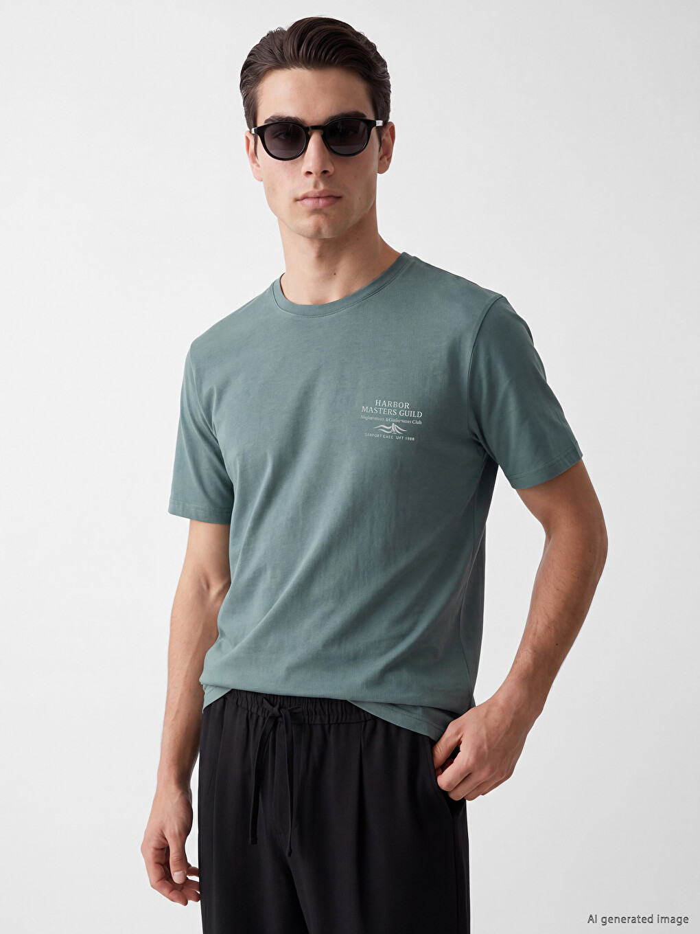 Crew Neck Printed Jersey Men's T-Shirt-1