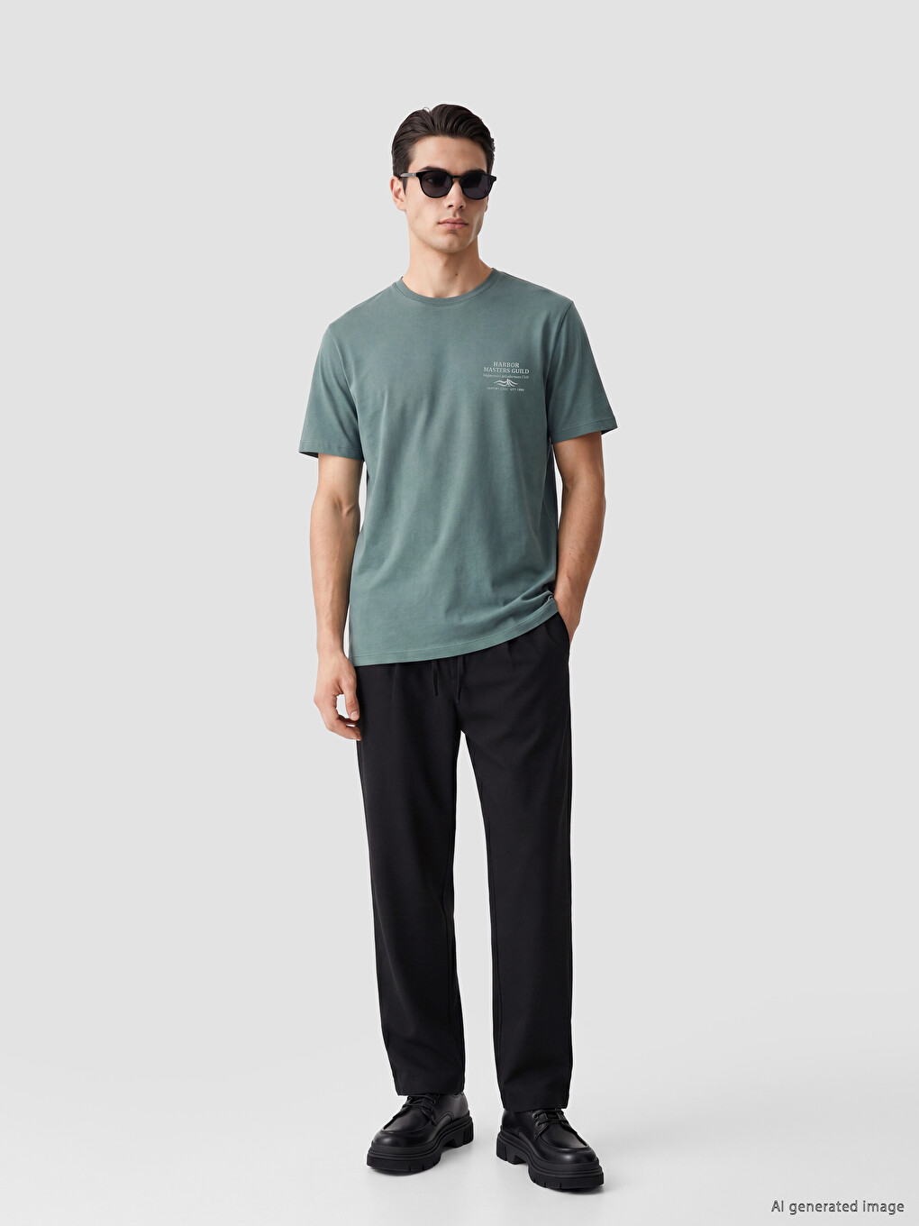 Crew Neck Printed Jersey Men's T-Shirt-2