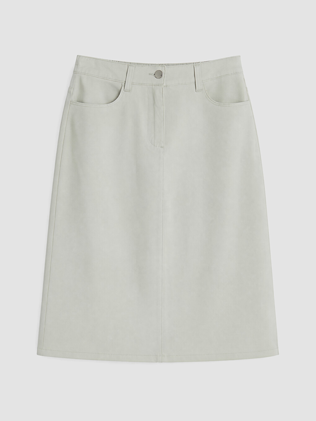 Zipper And Button Closure Skirt-4