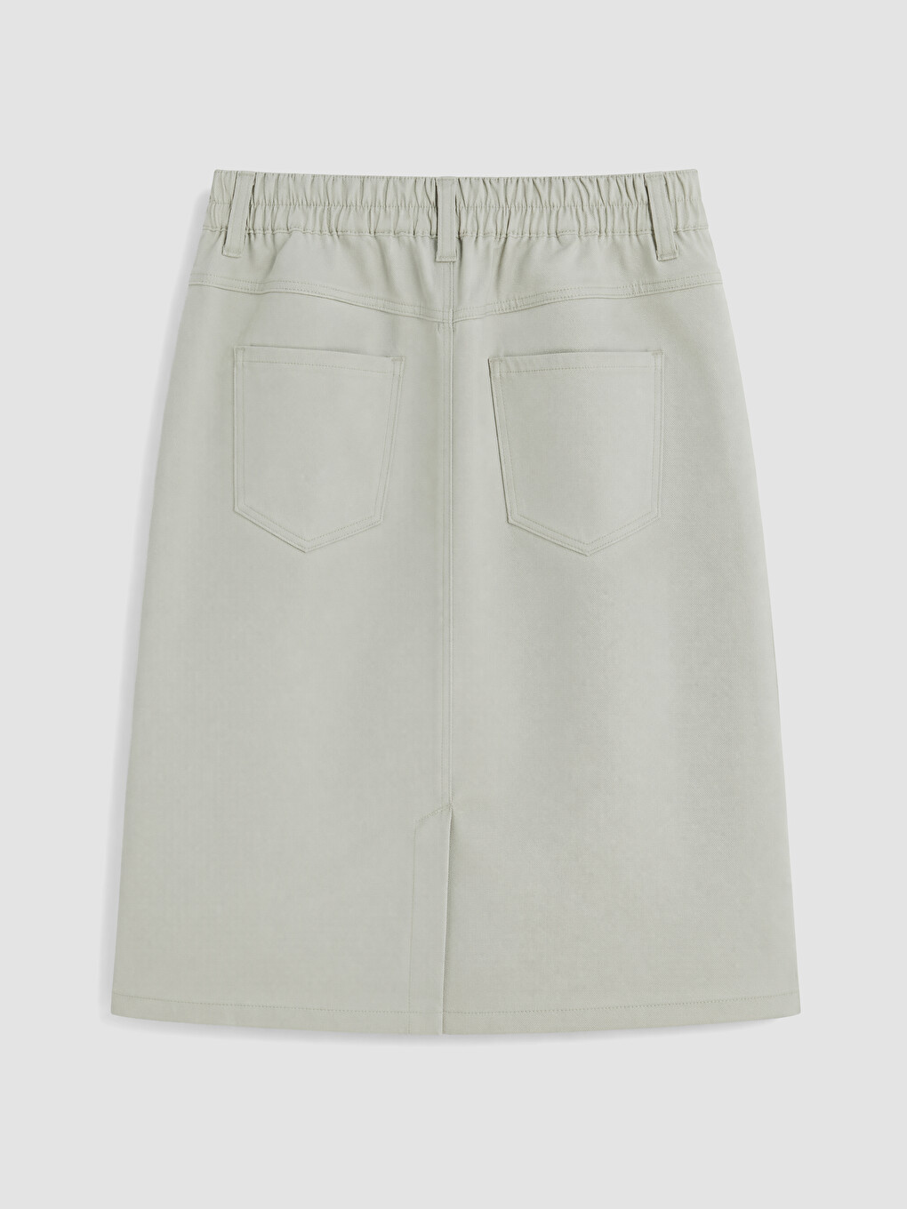 Zipper And Button Closure Skirt-5