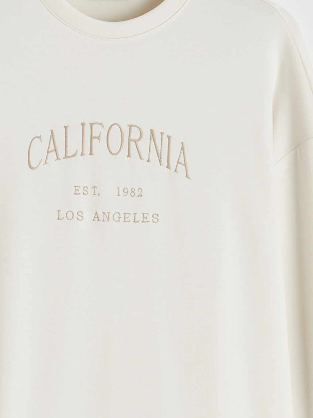 Kahverengi California Nakışlı Soft Touch Kadın Sweatshirt Tunik-1