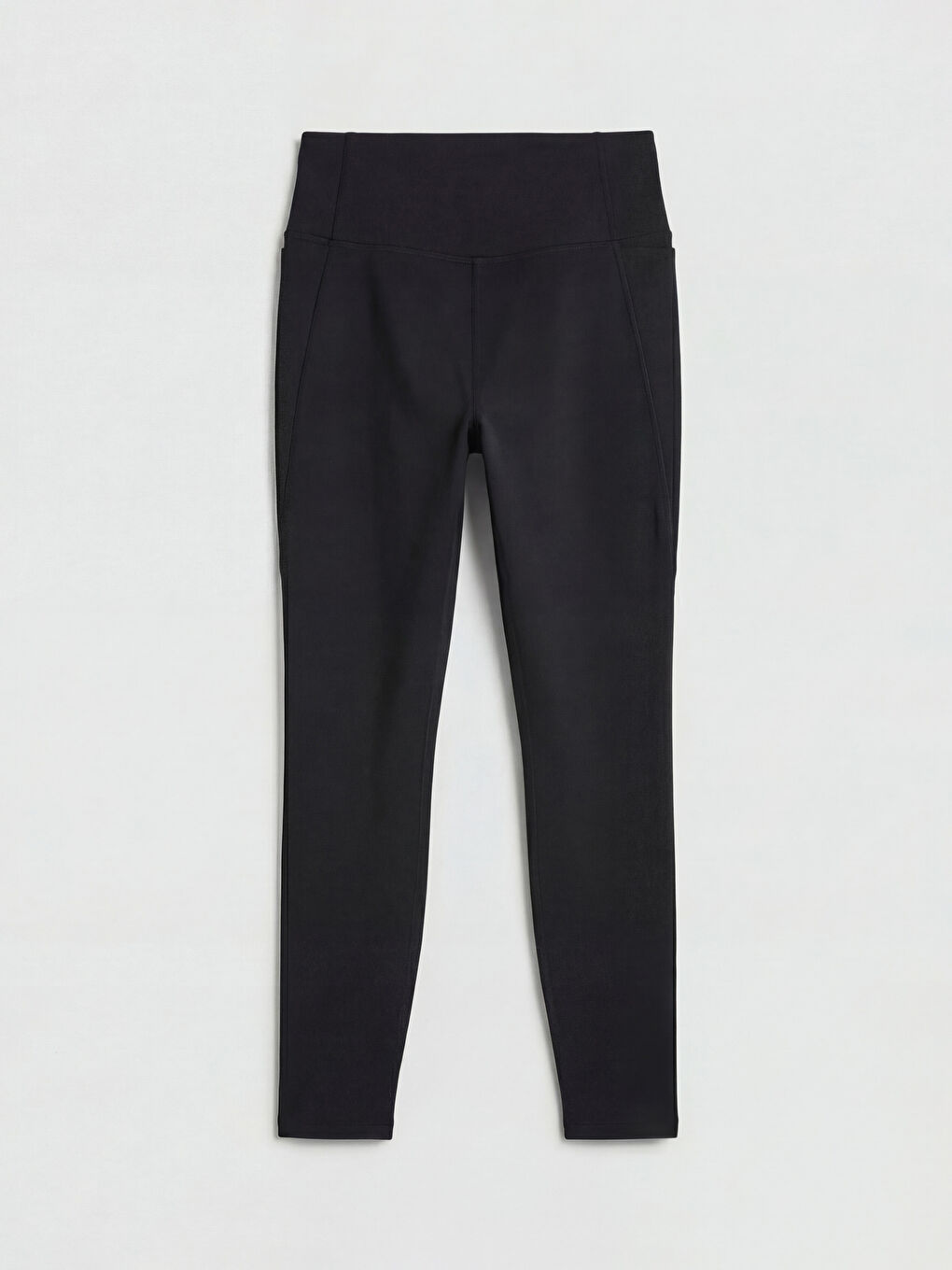 Siyah Yüksek Bel Cepli Kadın Spor Tayt