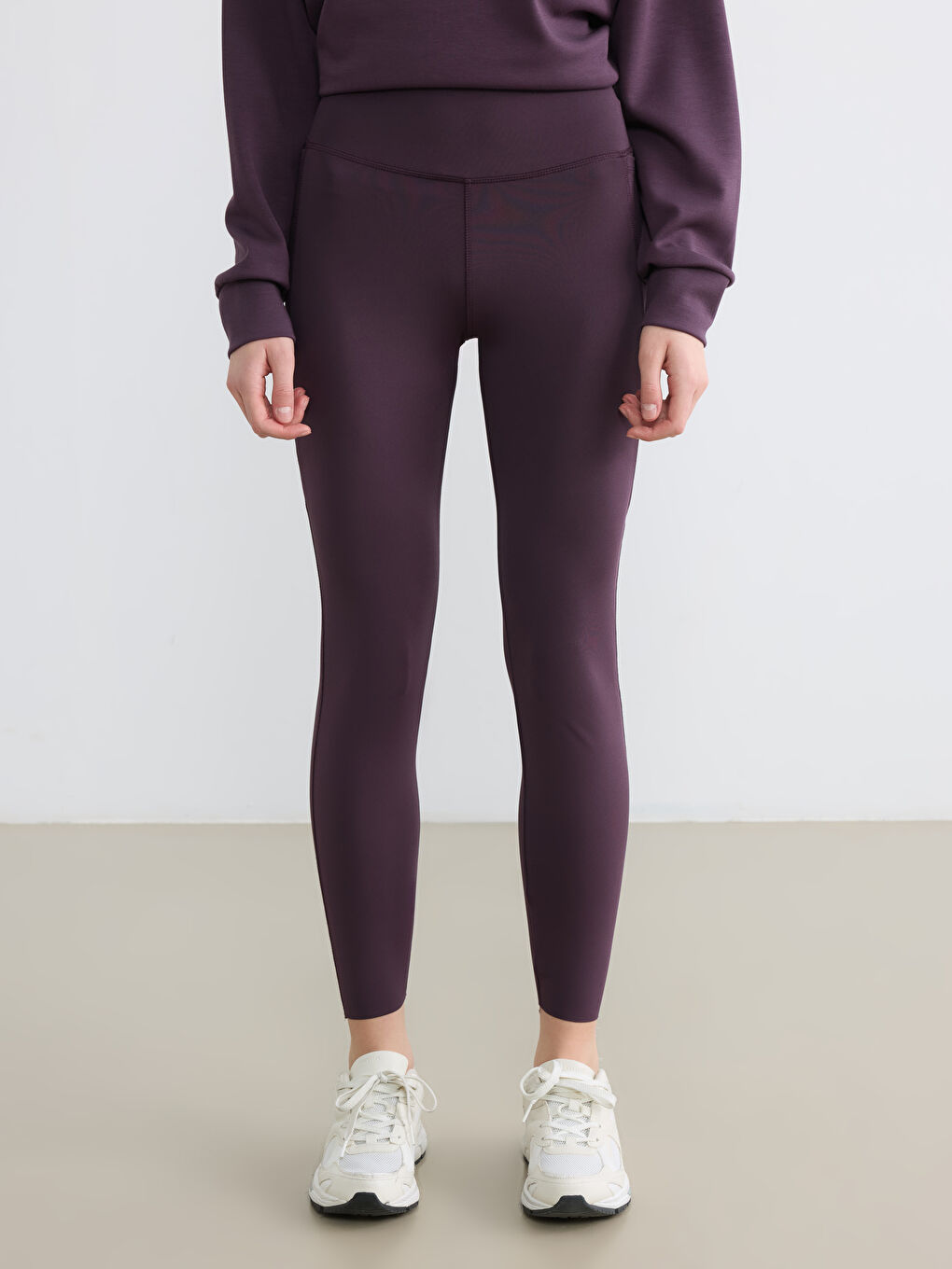 Mürdüm Yüksek Bel Cepli Kadın Spor Tayt-1