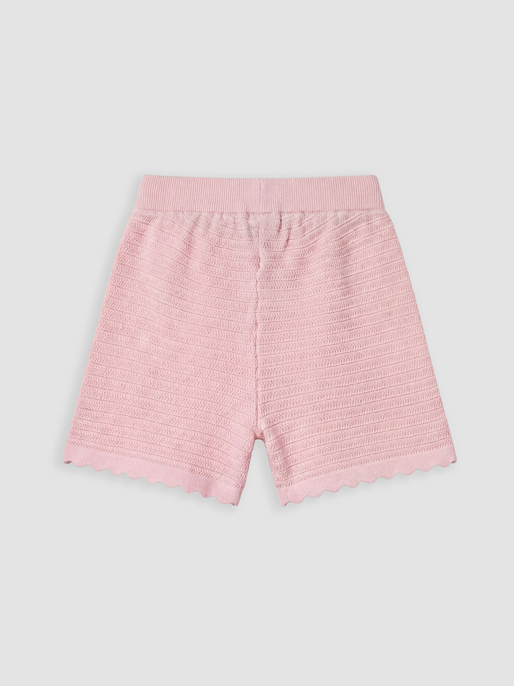 Pembe Beli Lastikli Kız Çocuk Şort-2