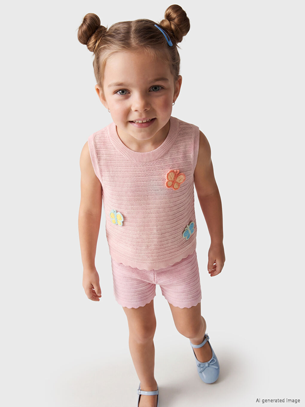 Embroidered Girls' Knitwear Set-1