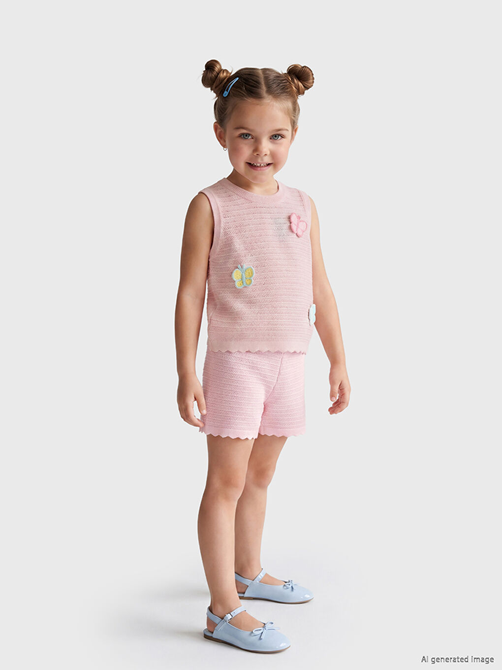 Embroidered Girls' Knitwear Set-2