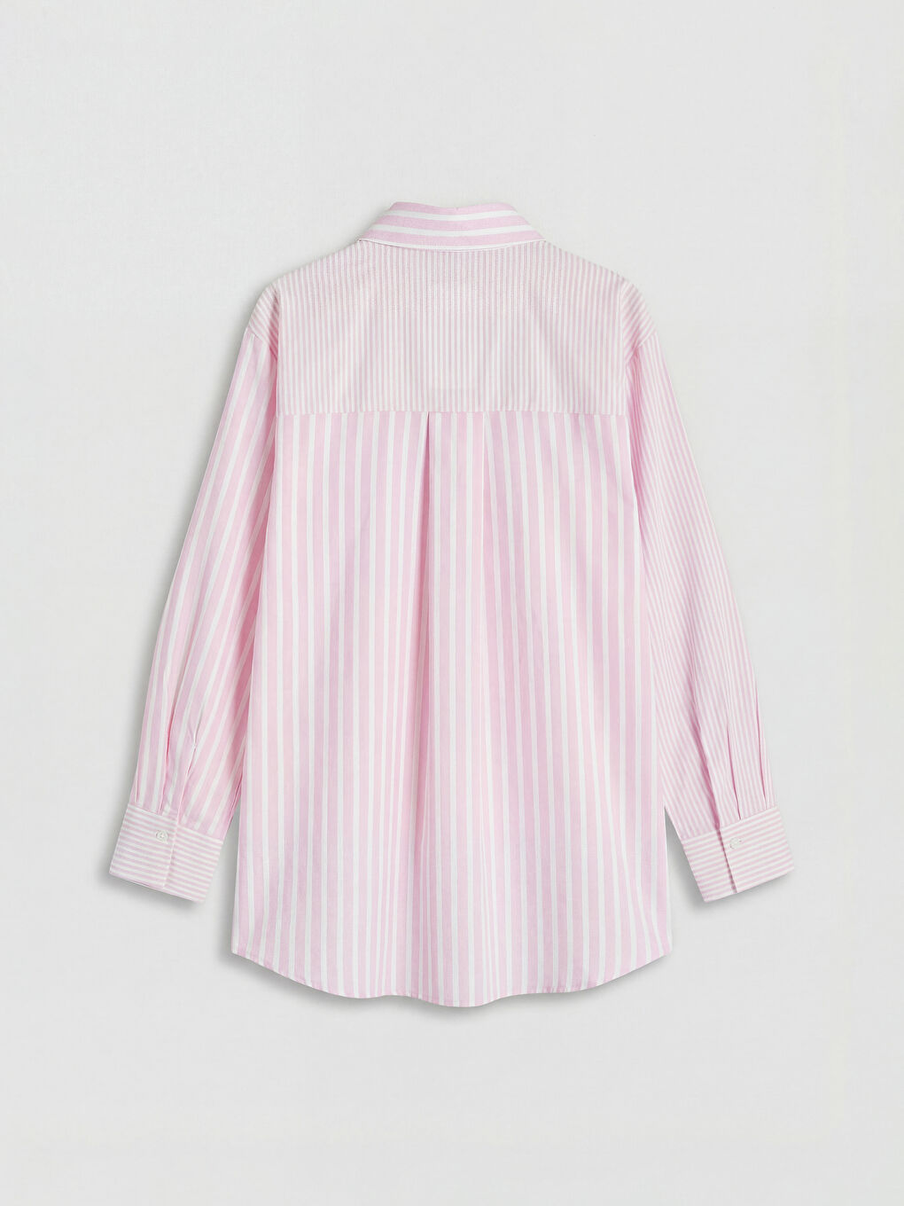 Pembe Çizgili Kadın Gömlek Tunik-1