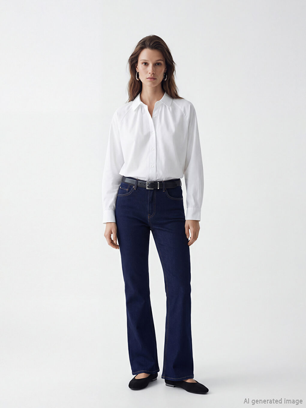 Ekru Büzgülü Kadın Gömlek-1