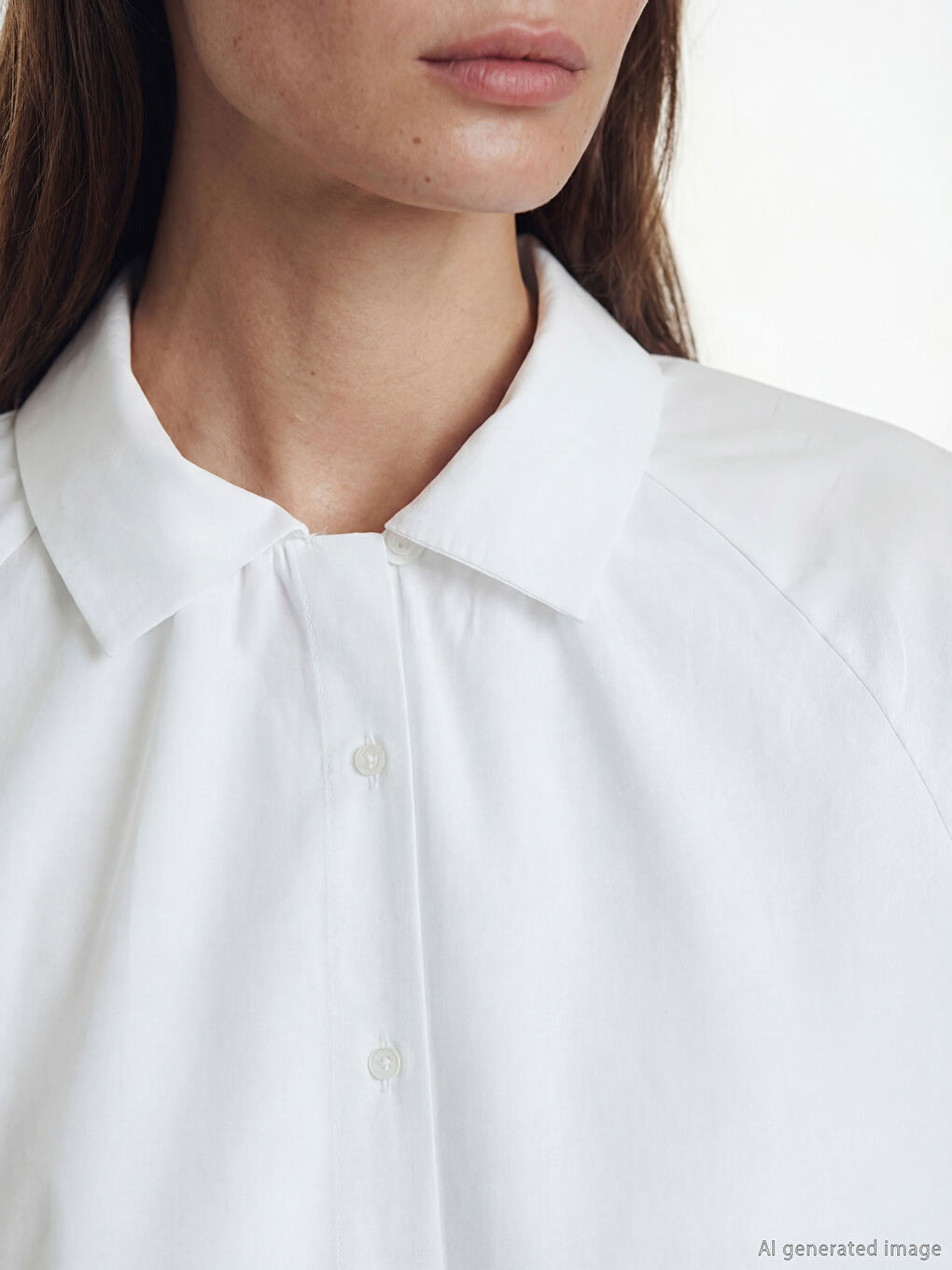 Ekru Büzgülü Kadın Gömlek-2