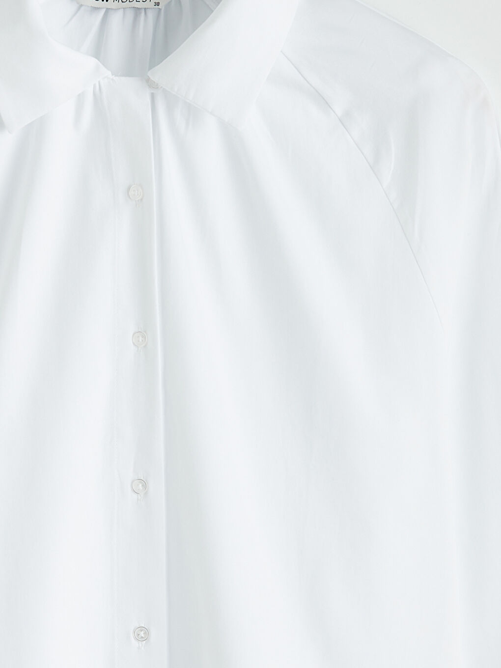 Ekru Büzgülü Kadın Gömlek-4