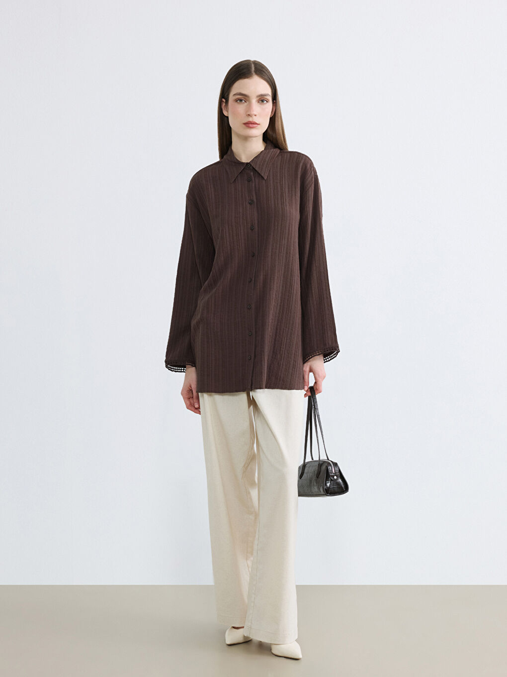 Linen Blend Women's Shirt Tunic-1