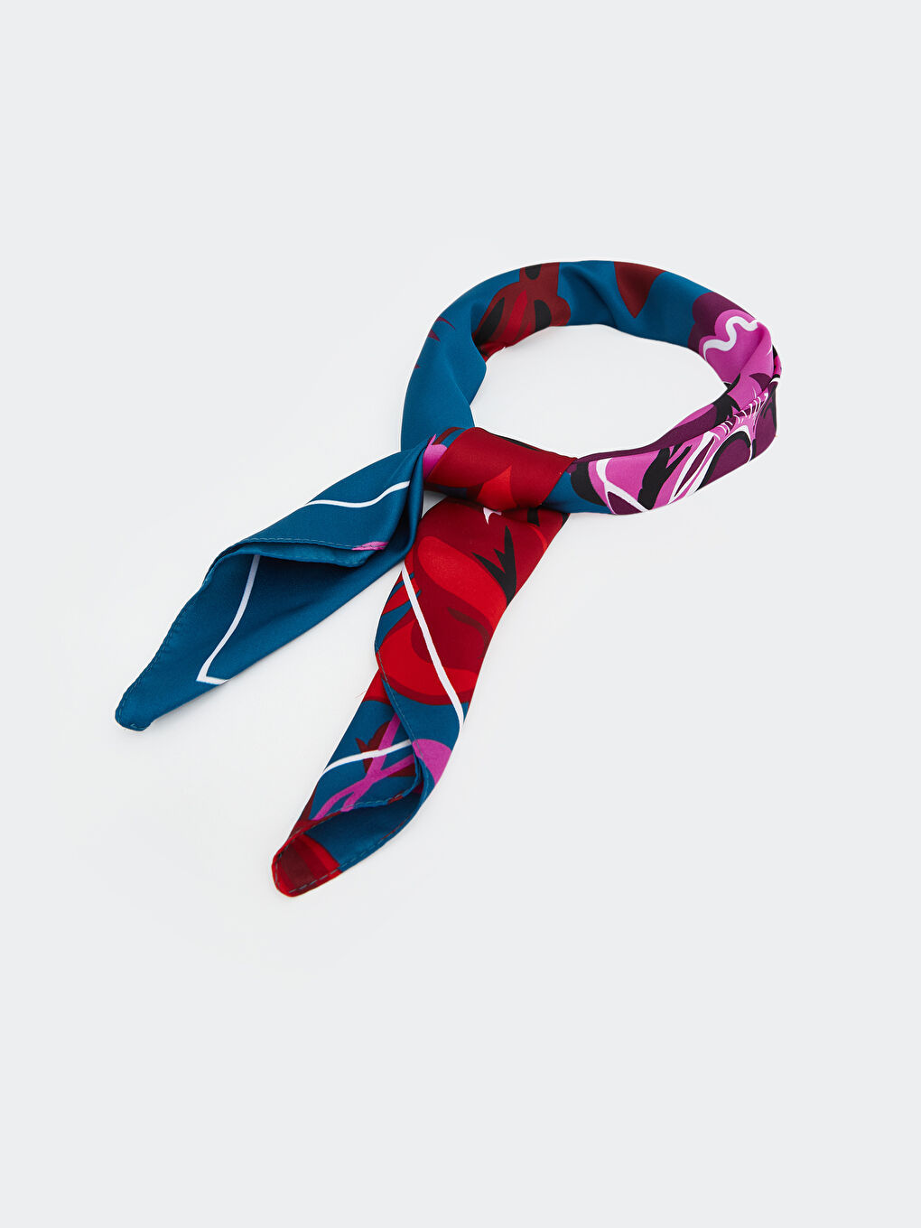 Petrol Desenli Kadın Bandana