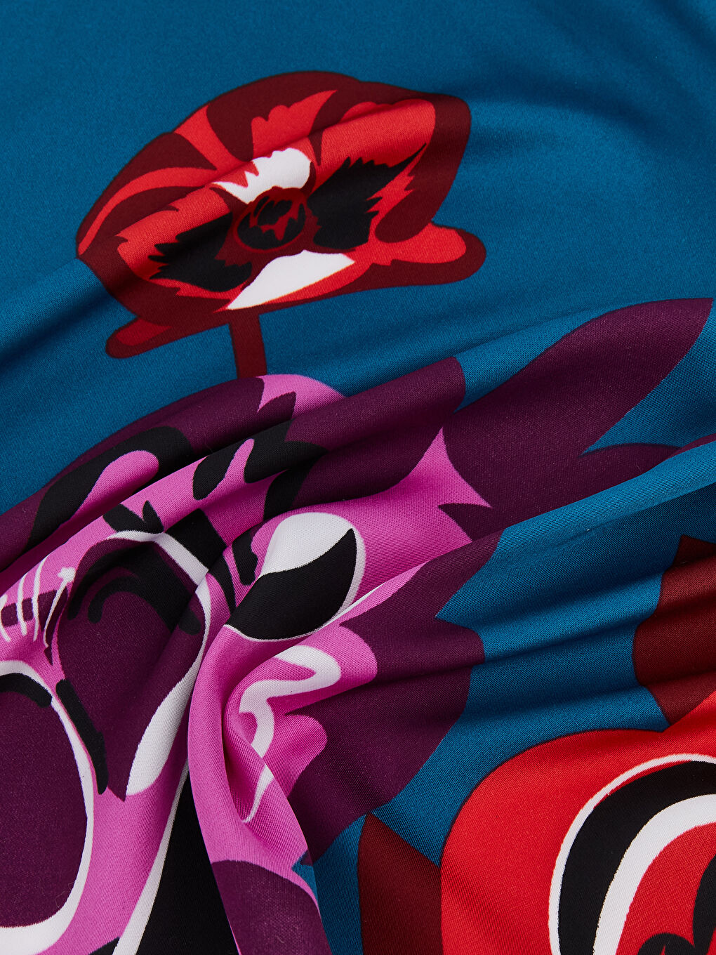 Petrol Desenli Kadın Bandana-2