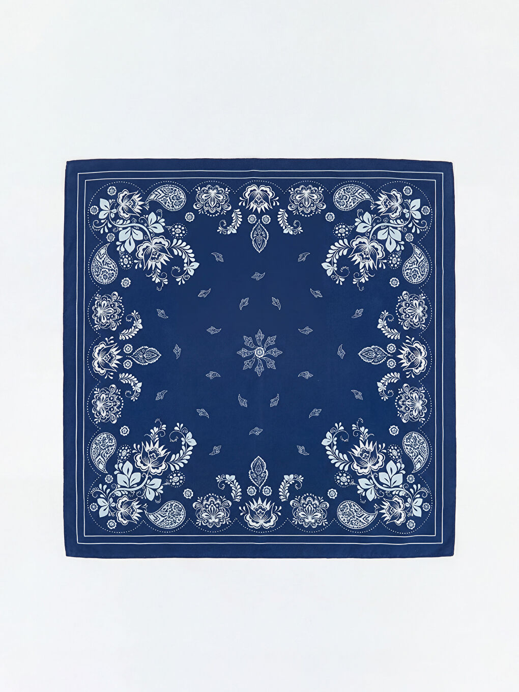 Mavi Desenli Kadın Bandana -1
