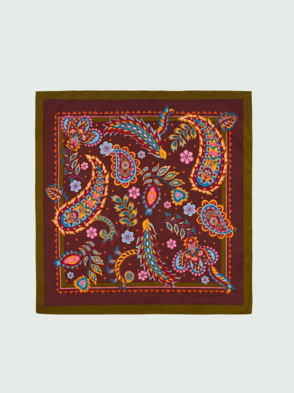 Kahverengi Desenli Kadın Fular-2