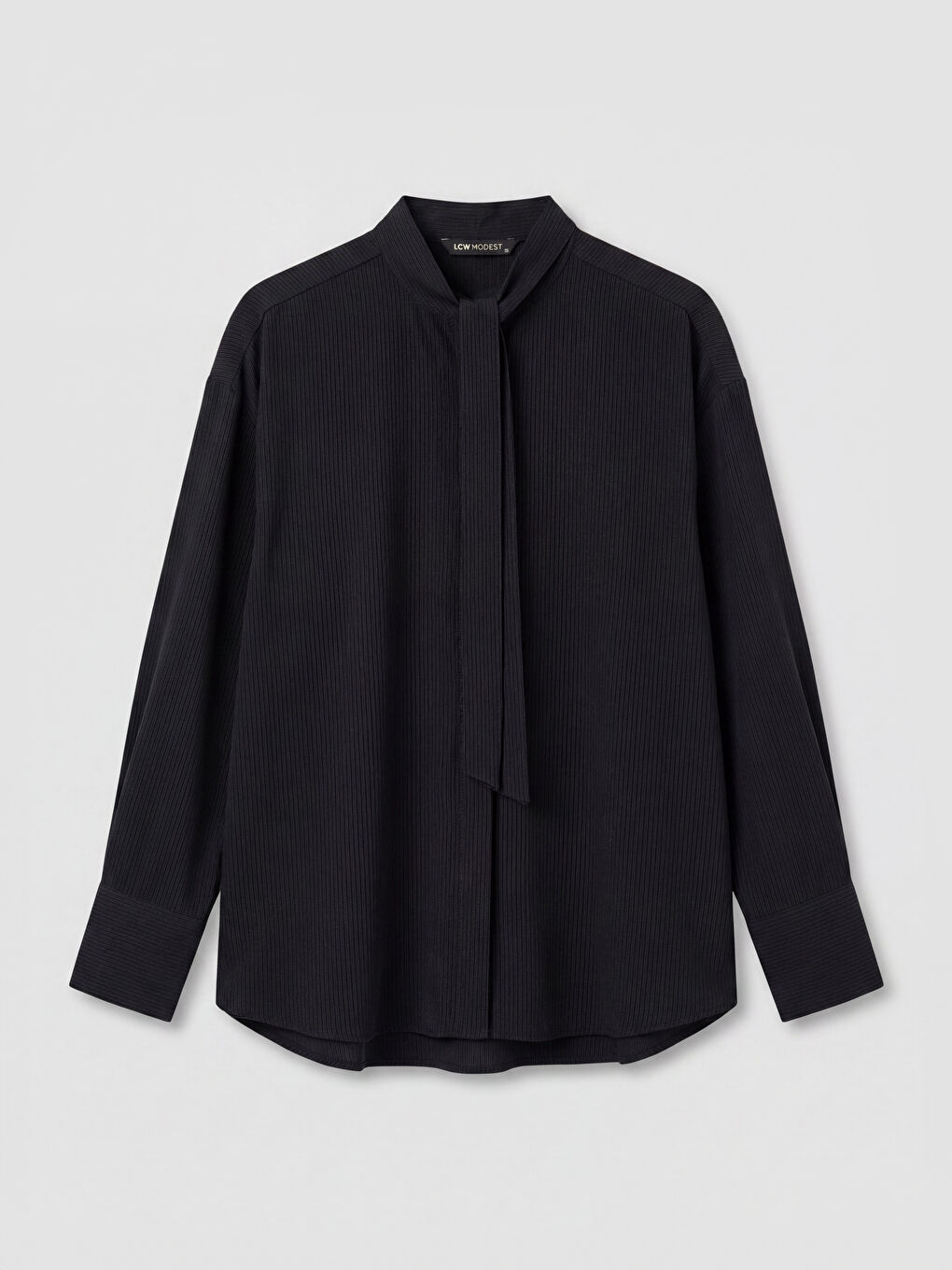 Antrasit Kravat Detaylı Kadın Gömlek Tunik